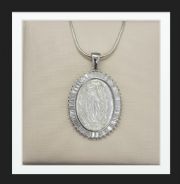 Colar Prata Medalha Nossa Senhora de Guadalupe